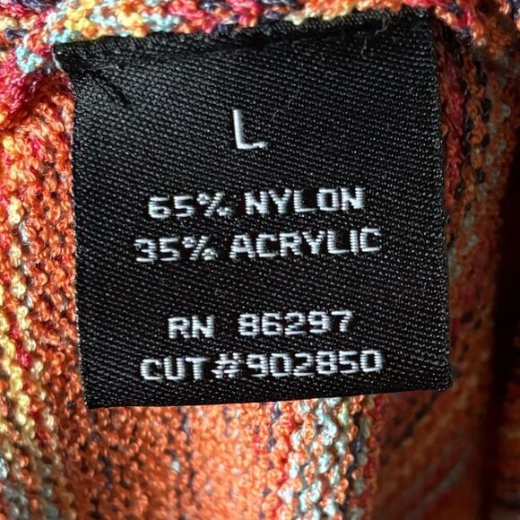 NWT Vertigo Knit Maxi Orange Pink Sweater Dress Bodycon Size L - Picture 10 of 11